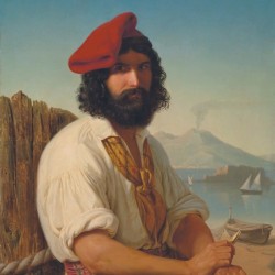 Portrait of a man with a red hat